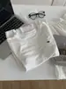 Lyocell Tencel Bordado de Caballito Cuello Redondo Manga Corta para Mujer Fluida Perezosa Adelgazante Versátil Fresca al Tacto Hipoalergénica Camiseta Verano