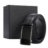 Cinturón de Cuero Personalizado para Hombre de Cuero Genuino Hebilla Automática Cinturón de Cintura de Piel de Vaca Logo Impreso a Color Regalo de Negocios Hebilla de Trinquete Cinturón de Cuero de Primera Capa para Hombre