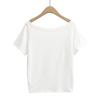 2506-25 Primavera Nuevo Estilo Americano Holgado Perezoso Vacaciones Casual Diseño de un Hombro Camiseta de Manga Corta