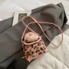Moda Trendy Nueva Bolso Cruzado para Mujer 2025 Estampado de Leopardo Bolso de Mano Gatito Bolsa de Cosméticos de Viaje Billetera