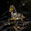 Ornaments de cristal de antílope cortados finamente direto da fábrica, ornamentos de cristal de carneiro mascote dos 12 signos do zodíaco de alta transparência para desktop
