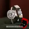 Anel Simulador de Diamante Falso, Aliança de Casamento para Casal, Anel Ajustável ao Vivo, Adereços para Fotos de Casamento, Cerimônia de Casamento