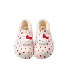 Zapatos de mujer con forro de peluche de Hello Kitty, impermeables, antideslizantes, cálidas pantuflas de algodón para otoño e invierno, zapatos cerrados de algodón con peluche