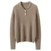 Suéter Nuevo de Cachemir 100% Puro para Otoño e Invierno Moda Casual Suéter de Punto Trenzado para Mujer Capa Base Suéter Holgado