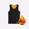 Colete térmico de veludo dourado ultrassuave para outono e inverno para homens, roupa íntima térmica justa, espessado e forrado com fleece, top gerador de calor e resistente ao frio