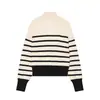Venta Caliente Transfronteriza AliExpress Nuevas Llegadas Primavera 2026 Ropa para Mujer Temperamento Moda Cremallera Raya Tejido de Punto 5536032