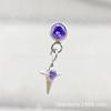 Brincos Pingente Estrela Pequena de Quatro Pontas em Liga de Titânio Astmf-136 G23 Titânio Novo Estilo Piercing de Lábio com Rosca Interna Joia Headpiece