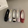 Zapatos de Ballet Planos Suaves de Estilo Francés Zapatos de Mujer 2024 Nuevo Primavera Estilo Coreano Zapatos Bajos con Lazo de Falda