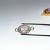 Color Duradero Oro de 18 Quilates Circonita Oval Doble Colgante Joyería Hecho a Mano DIY Pulsera Collar Pulsera de Cuentas Accesorios Materiales