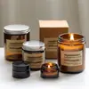 En stock 100ml Marrón Aromaterapia Taza de Vidrio para Velas Botella Vacía Verde Frasco para Velas 250ml Botella Vacía Portavelas Esmerilado