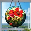Atrapasol de Vidrio de Colores Amapola de Amazon para Ventana del Hogar con Decoración de Jardín