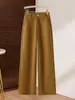 Calças de lã pantalona femininas inverno cintura alta moda calças retas justas 2026 novo estilo senhoras que cobrem a barriga slim casual