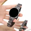 Pulseira de relógio metálica brilhante de duas fileiras 22mm de liberação rápida para Samsung Huawei gt4/5Watch 6/5/4/A