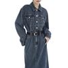 Elegante Vestido de Mezclilla para Mujer, Nuevo Estilo Primavera y Otoño 2025, Nicho de Alta Gama Look Vintage, Vestido Largo Adelgazante, Moderno