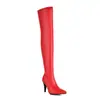35-48 Otoño e Invierno Puntiagudas Largas Hasta la Rodilla Botas de Tacón Alto Elásticas Pierna Delgada Botas de Mujer Sexy Moda Comercio Exterior Transfronterizo H697