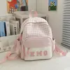 Bolsas de Moda 2026 Nuevo Estilo Coreano Color Contrastante Cuadros Mochila Escolar para Estudiantes Gran Capacidad Mochila Moderna Versátil
