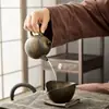 Tetera de oro vintage hecha a mano estilo japonés juego de té Kung Fu de cerámica tetera individual tetera de mano pequeña cafetera flujo de agua suavemente
