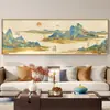 Sofá Oficina Estilo Chino Pintura Nueva Pintura Decorativa Mural de Fondo Pared Sala de Estar Estudio Pintura de Paisaje Mil Millas Pintura Colgante Ríos y Montañas