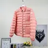 Moncler Otoño/Invierno Nueva Chaqueta de Plumas Estilo Camisa para Mujer Holgada Corta Multibolsillos Color Sólido Manga Larga Ropa Exterior Cálida para Viajar