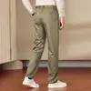 Calça Social Masculina de Alta Qualidade Outono/Inverno 2026 Tencel Perna Reta Pequena Calça Casual Elástica para Meia-Idade Draping Calças Masculinas