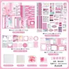 Pacote de Materiais Infeelme, Série Tour Eiga, Materiais para Diário DIY de Bolsa Ita Retrô, 200 Folhas, 4 Estilos