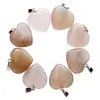 Fabricante Transfronteiriço Pedra Natural Pingente em Forma de Coração Quartzo Rosa Ágata Coração de Pêssego Colar Acessórios DIY Atacado Cristal Natural