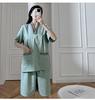 Nuevo traje de sudor de algodón y cáñamo de alta gama para hombre para amantes, ropa de baño de ocio para mujer, ropa de baño para centro de baño, ropa para sauna en casa al por mayor