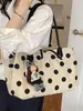 2026 Nuevo Modelo Bolso de Mano de Lino con Lunares de Gama Alta y Nicho Versátil para Viajes Cotidianos Gran Capacidad Precio Único Bolso de Hombro