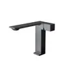 Torneira Minimalista de Cobre para Lavatório Quente e Frio, Torneira para Lavatório de Embutir na Cor Cinza Chumbo para Uso Doméstico