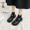 Zapatos de Tacón Alto para Mujer, Nuevo Estilo Otoño 2025, Punta Redonda, Tacón Grueso, Zapatos de Cuero Versátiles Estilo Retro Japonés, Zapatos Mary Jane Negros