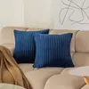 Funda de almohada de terciopelo a rayas de color sólido simple, funda de almohada, almohada de cama, cojín de almohada para sofá, dormitorio