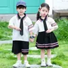 Roupas de Verão para Meninos e Meninas, Conjuntos Estilo Preppy, Novidade 2026 Camisetas Polo de Manga Curta Infantis, Conjunto de Duas Peças, Uniformes de Jardim de Infância para Crianças Pequenas e Médias