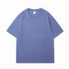 T-shirt de Manga Curta Sem Costura de Algodão Penteado Tamanho Europeu para Homens e Mulheres, T-shirt Solta de Algodão Puro, Camiseta Básica, Camiseta Cultural Masculina com Logotipo Estampado