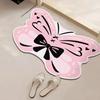 Alfombrilla absorbente de baño de alta calidad con diseño de mariposa, color negro, antideslizante, resistente al desgaste y de secado rápido, para puerta de baño