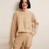 Pantalones Cortos Casuales de Cachemira Suave con Trenzado Moda para Mujer Otoño e Invierno Nuevo Estilo Estilo Perezoso Urbano Simple Pantalones de Punto Cintura Alta