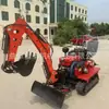 Micro-Rototiller Pequeno para Montar com Esteiras, Modelo Diesel de 35 Cavalos com Escavadeira Montada na Frente, Cultivador Multifuncional