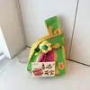 Conjunto Completo de Bolsas de Tricô Espessas de Lembrança, Sacolas de Presente Portáteis, Bolsas de Lembrança, Bolsas de Tricô com Flor de Tulipa