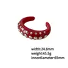 Pulseira Vintage Retro com Tachas Âmbar, Bracelete Largo de Design Único, Pulseira de Luxo Leve Estilo Francês para Mulheres