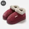 Pantuflas de algodón gruesas que cubren el talón para personas mayores, suela gruesa antideslizante, forradas de felpa para mayor calidez y suavidad, duraderas para el uso en casa, zapatos de algodón para personas de mediana edad y mayores