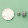Plata de Ley S925 Patrón de Hierba Rizada Estilo Tíbet Anillo Corredizo Espaciador para Joyería, Pulsera de Semillas de Pasión Estrella y Luna, Espaciador con Patrón Auspicioso