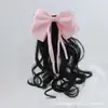 Pinza para el pelo con lazo de cinta dulce para mujer 2025 Nuevo estilo Pinza para el pelo en la parte posterior de la cabeza Pinza de pico de pato Pinza para recogido a medias Tocado