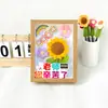 Regalo del Día del Maestro Creativo Souvenir de Alta Gama Adornos de Marco de Fotos con Ramo de Girasol Tejido a Mano con Lana