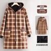 Ropa de Trabajo Moda Anti-manchas Otoño e Invierno Estilo Coreano Para Usar por Fuera Overol Cálido Forrado de Polar Engrosado Manga Larga Lgown Ropa de Trabajo para Mujer