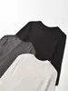 Camiseta de Manga Larga con Cuello Redondo, Mezcla de Tencel 10% Cachemir, Nueva para Otoño e Invierno, para Mujer, Ligera y Cálida, Aspecto Adelgazante, Camiseta Interior