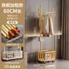 Perchero de pie para ropa de dormitorio, móvil, para uso doméstico, moderno y lujoso, perchero simple para ropa y sombreros