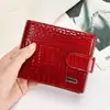 Cartera de Cuero Genuino NIUCUNZH Corta Moderna Gran Capacidad Sentido Avanzado Cartera de Charol Multifunción Plegable Doble Bolso para Mujer