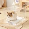 Caixa de Areia para Gatos em Acrílico Cobertura de Isolamento Desodorizante Montagem Removível Caixa Habitat Fosco Casa de Gato Cama para Pet Personalização