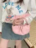 2026 Novo Estilo Coreano Plissado Nuvem Laço Infantil Estilo Pai-Filho Bolsa de Mão Crossbody Mini Bolsa Bolsa Feminina Atacado