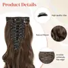 Atacado Transfronteiriço Extensões de Cabelo Clip-In Europeias e Americanas Conjunto de 12 Peças Cabelo Longo Cacheado Onda Grande Fibra Sintética Conjunto de Extensões de Cabelo Femininas