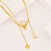 Corrente para Suéter Corrente Dupla Pingente de Gota d'Água Estrela Nuvem Areia Movediça Branca Estilo Coreano Colar com Franja de Strass em Aço Inoxidável para Mulheres Venda por Atacado